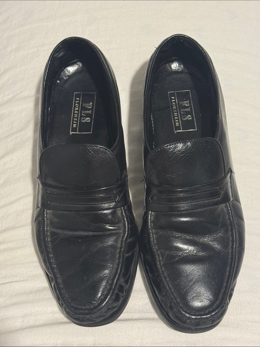 Florsheim Men’s Black Leather Loafers size 10D
